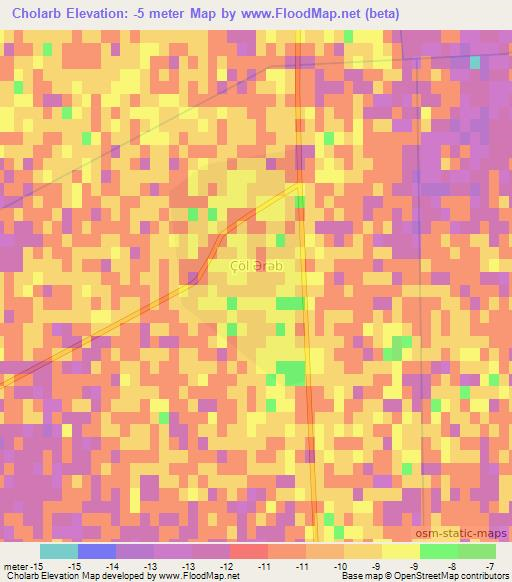 Cholarb,Azerbaijan Elevation Map