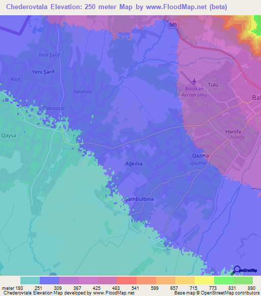 Chederovtala,Azerbaijan Elevation Map