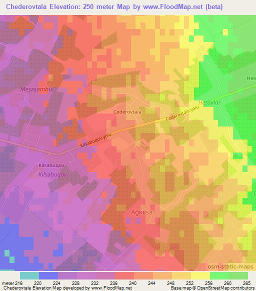 Chederovtala,Azerbaijan Elevation Map