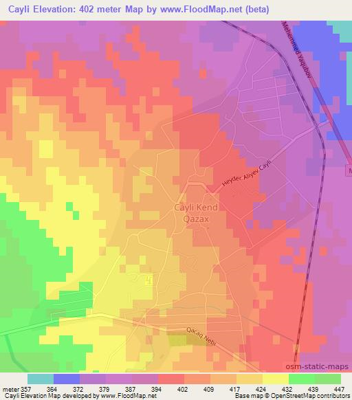 Cayli,Azerbaijan Elevation Map