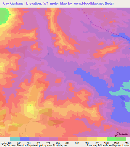 Cay Qurbanci,Azerbaijan Elevation Map