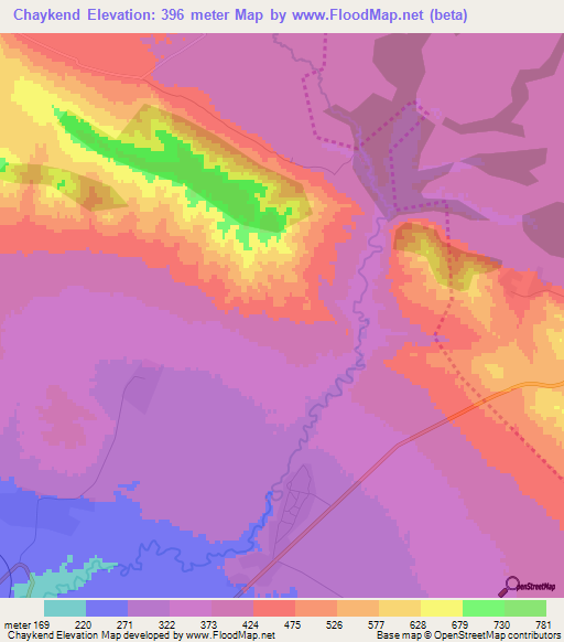 Chaykend,Azerbaijan Elevation Map