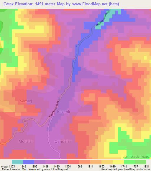 Catax,Azerbaijan Elevation Map