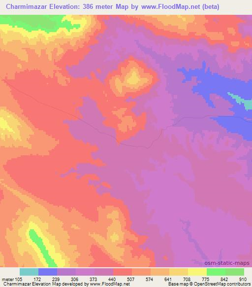 Charmimazar,Azerbaijan Elevation Map