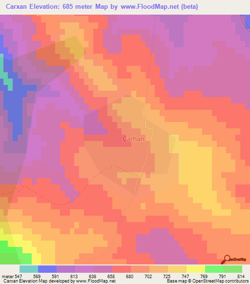 Carxan,Azerbaijan Elevation Map