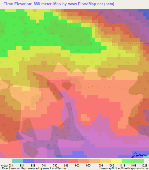 Cirax,Azerbaijan Elevation Map