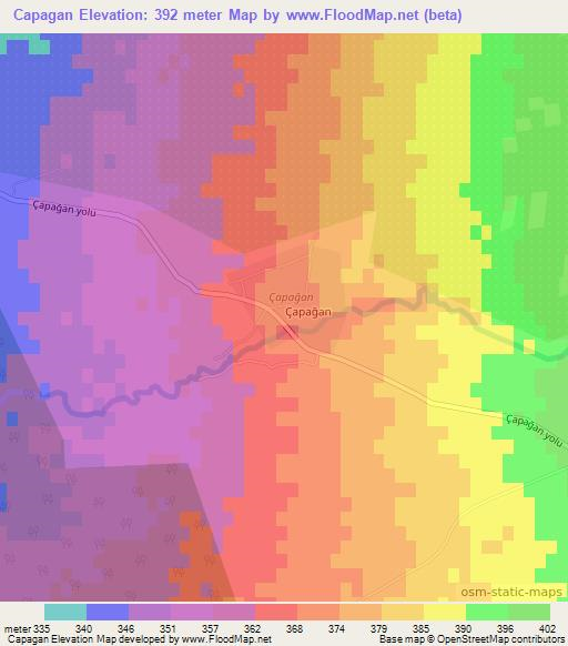 Capagan,Azerbaijan Elevation Map