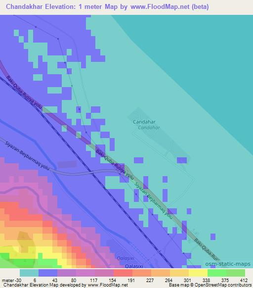 Chandakhar,Azerbaijan Elevation Map