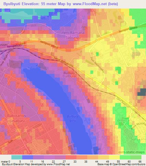 Byulbyuti,Azerbaijan Elevation Map