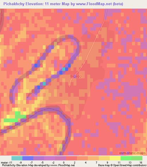 Pichakhchy,Azerbaijan Elevation Map