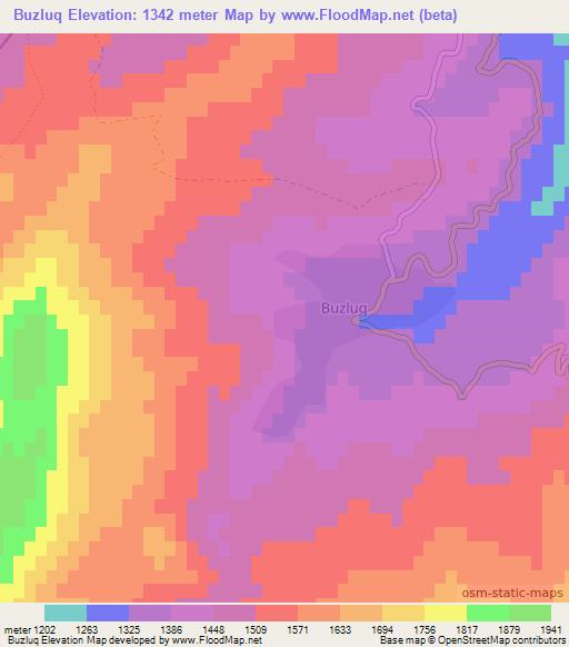 Buzluq,Azerbaijan Elevation Map