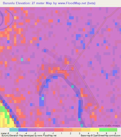 Burunlu,Azerbaijan Elevation Map