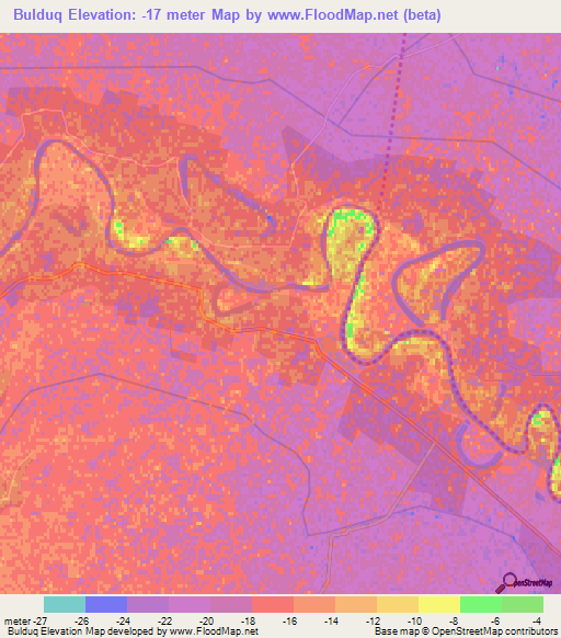 Bulduq,Azerbaijan Elevation Map