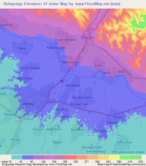 Bulaqotagi,Azerbaijan Elevation Map