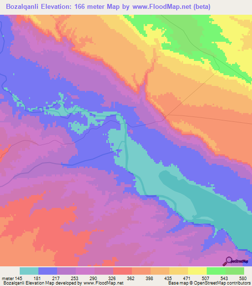 Bozalqanli,Azerbaijan Elevation Map