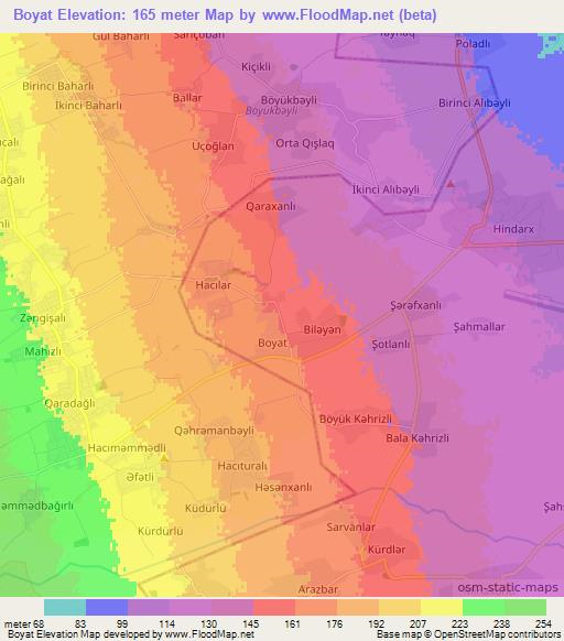 Boyat,Azerbaijan Elevation Map
