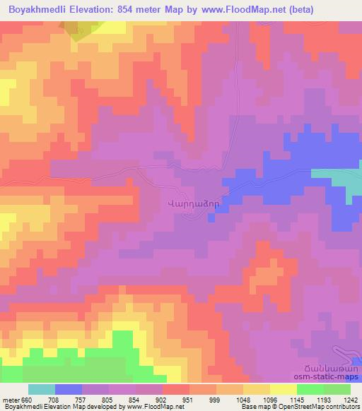 Boyakhmedli,Azerbaijan Elevation Map