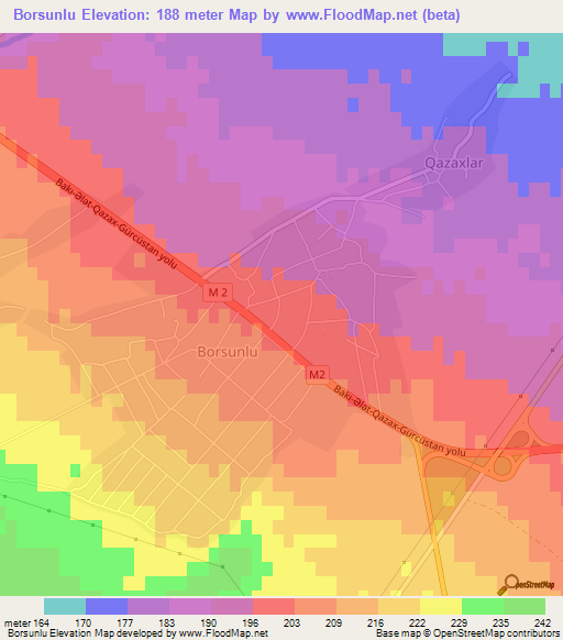 Borsunlu,Azerbaijan Elevation Map