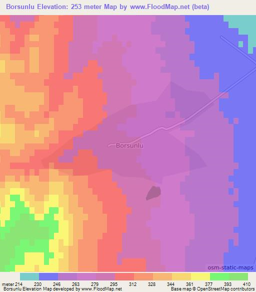 Borsunlu,Azerbaijan Elevation Map