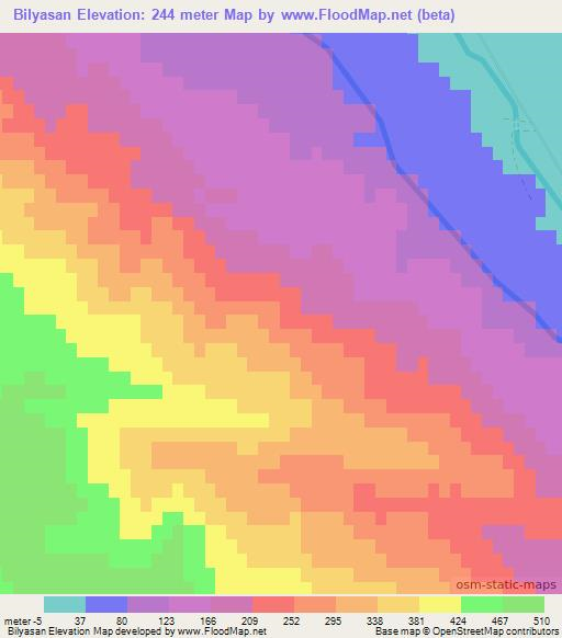 Bilyasan,Azerbaijan Elevation Map