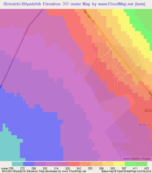 Birindzhi-Bilyadzhik,Azerbaijan Elevation Map
