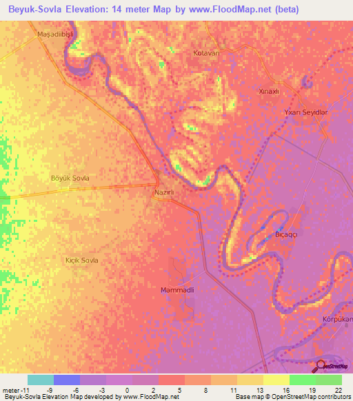 Beyuk-Sovla,Azerbaijan Elevation Map