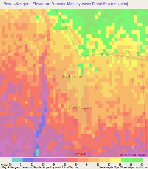Beyuk-Kengerli,Azerbaijan Elevation Map