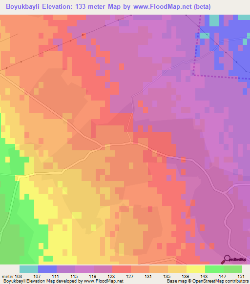 Boyukbayli,Azerbaijan Elevation Map