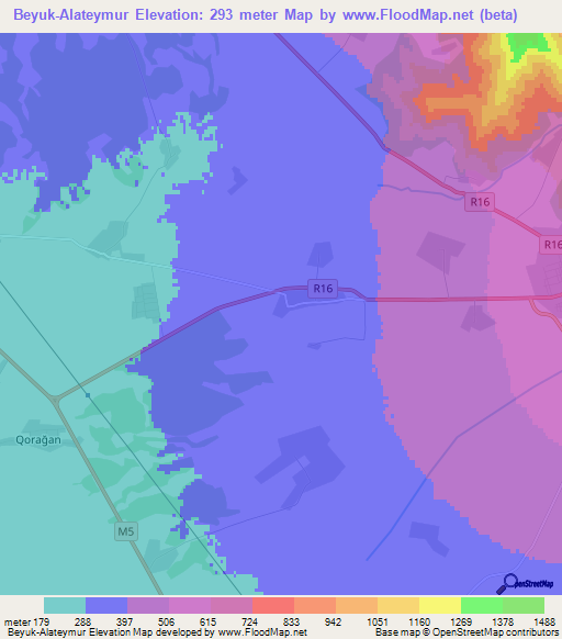 Beyuk-Alateymur,Azerbaijan Elevation Map