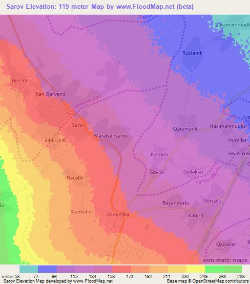 Sarov,Azerbaijan Elevation Map