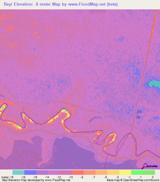 Beyi,Azerbaijan Elevation Map