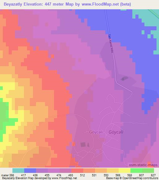 Beyazatly,Azerbaijan Elevation Map