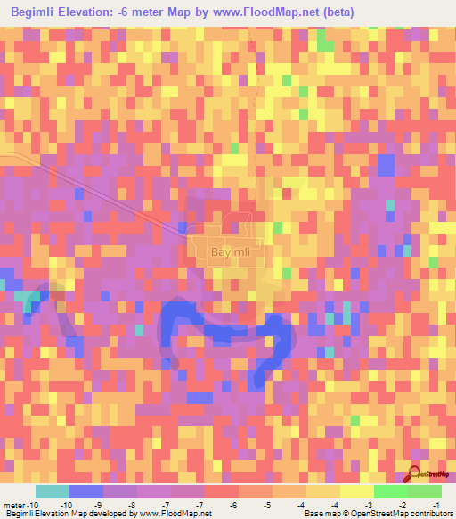 Begimli,Azerbaijan Elevation Map