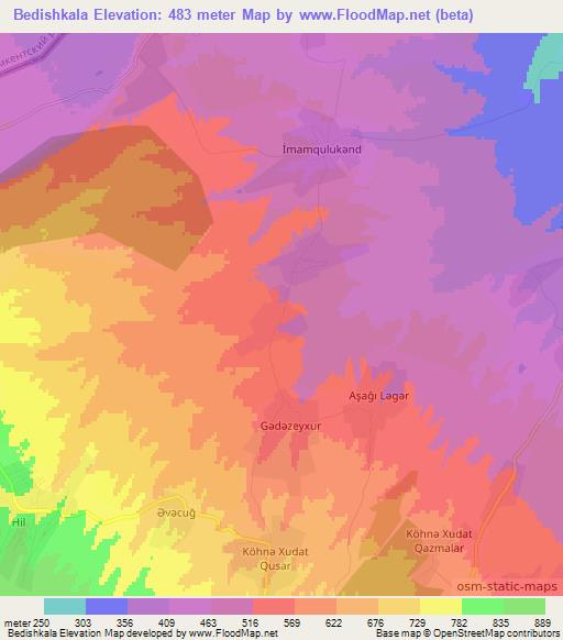 Bedishkala,Azerbaijan Elevation Map