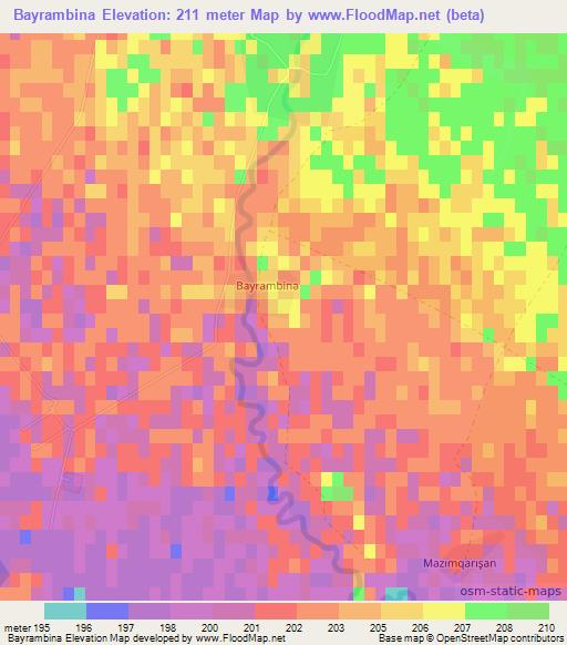 Bayrambina,Azerbaijan Elevation Map