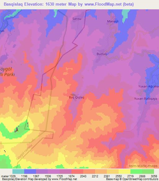 Basqislaq,Azerbaijan Elevation Map