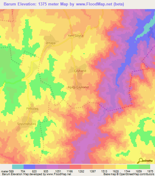 Barum,Azerbaijan Elevation Map