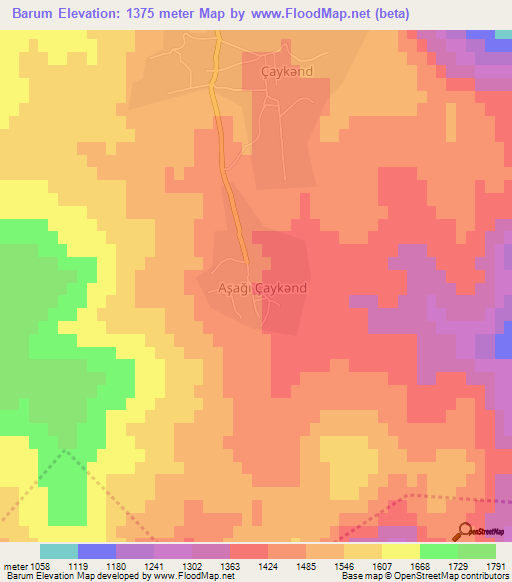 Barum,Azerbaijan Elevation Map