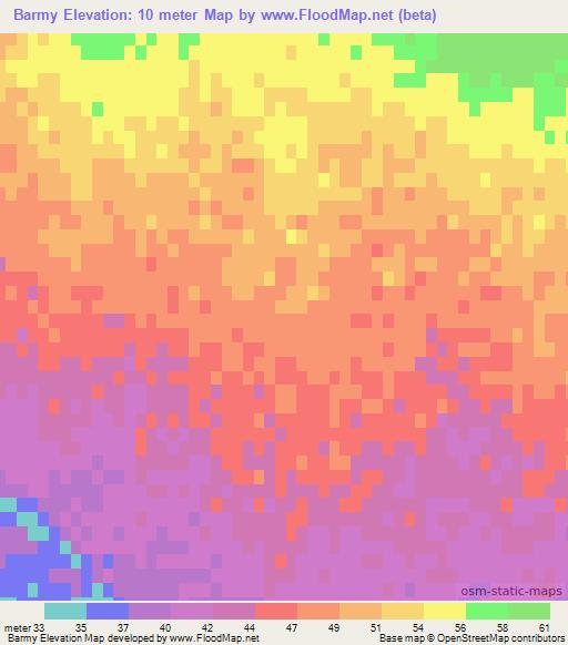 Barmy,Azerbaijan Elevation Map