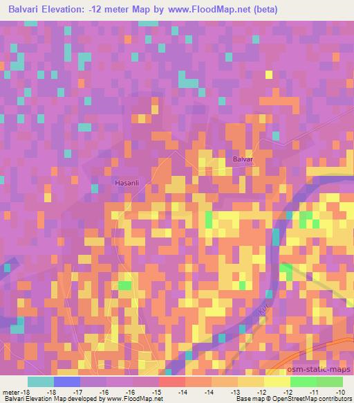 Balvari,Azerbaijan Elevation Map