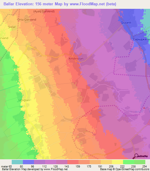 Ballar,Azerbaijan Elevation Map