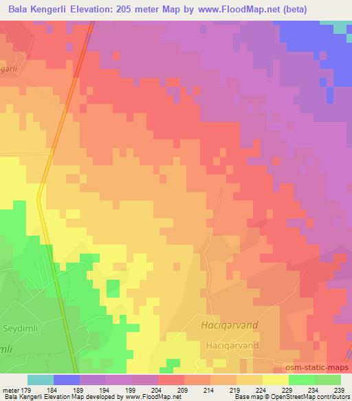 Bala Kengerli,Azerbaijan Elevation Map