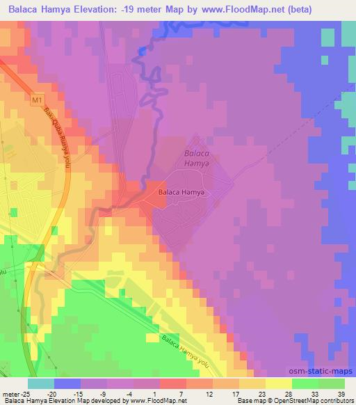 Balaca Hamya,Azerbaijan Elevation Map