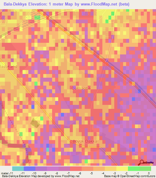 Bala-Dekkya,Azerbaijan Elevation Map