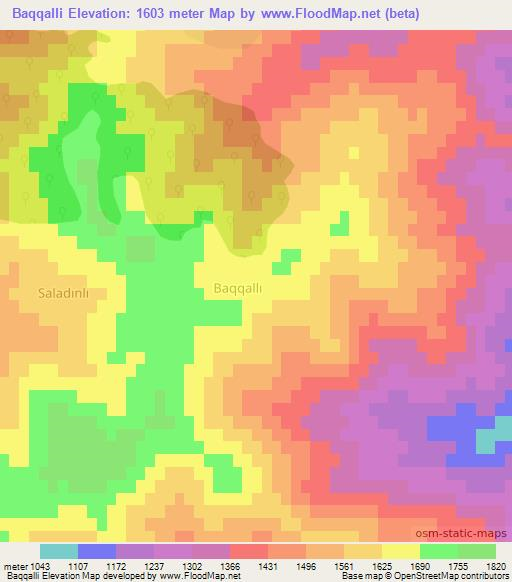 Baqqalli,Azerbaijan Elevation Map