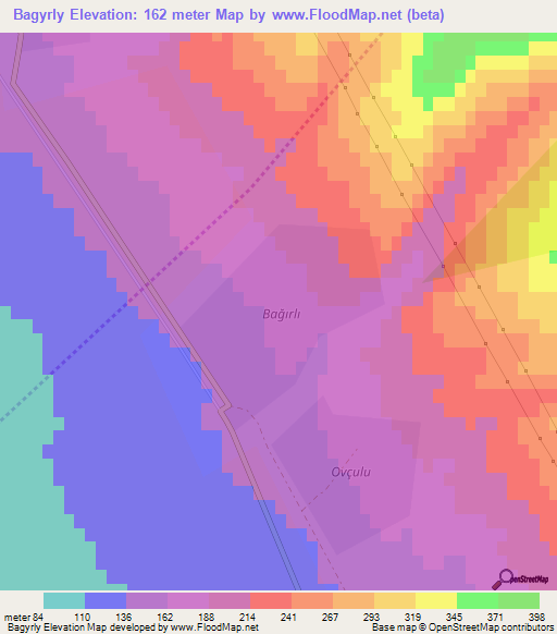 Bagyrly,Azerbaijan Elevation Map