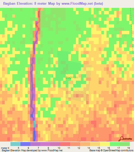 Bagban,Azerbaijan Elevation Map