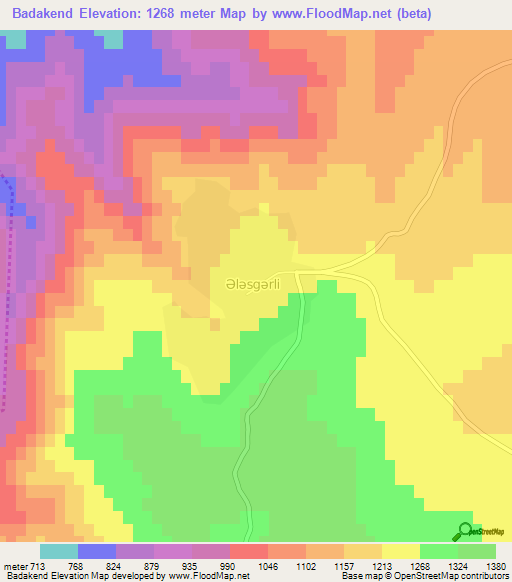 Badakend,Azerbaijan Elevation Map
