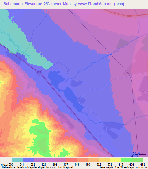 Babaratma,Azerbaijan Elevation Map