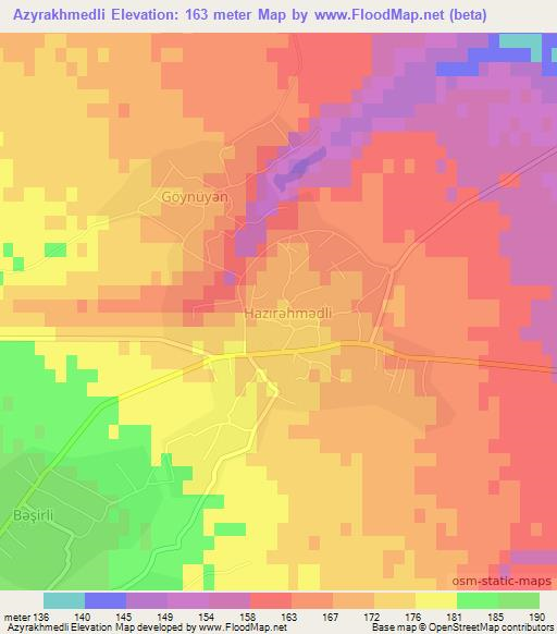 Azyrakhmedli,Azerbaijan Elevation Map